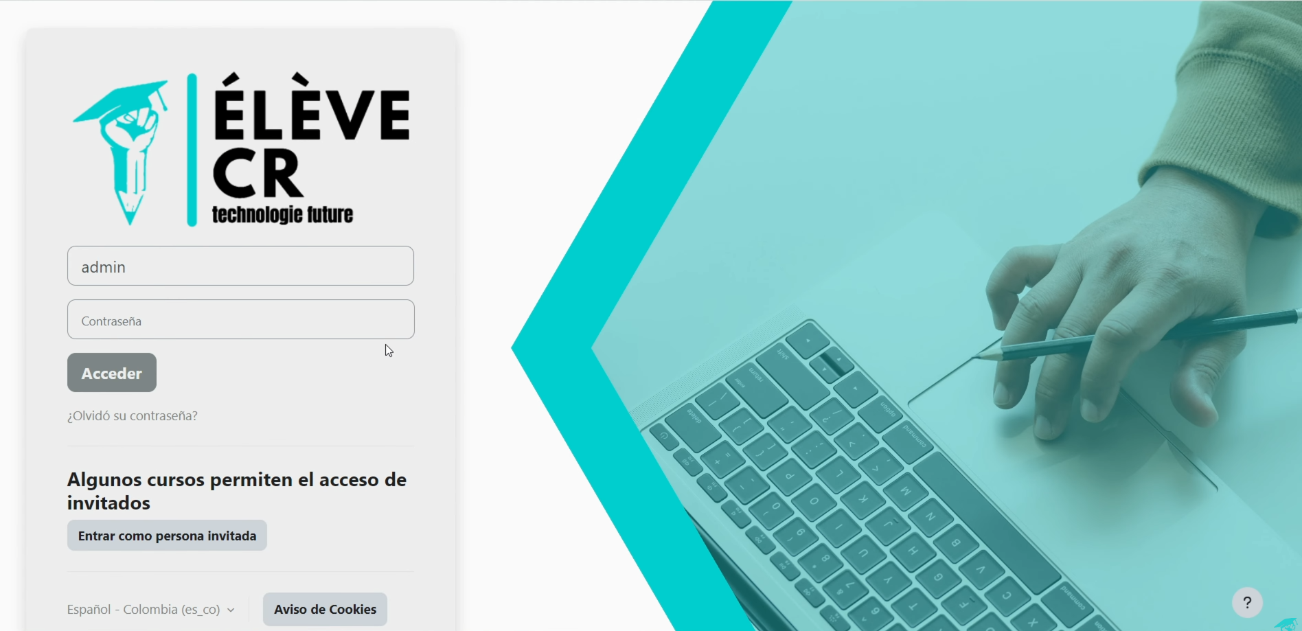 Página de ingreso con fondos parametrizables en Moodle